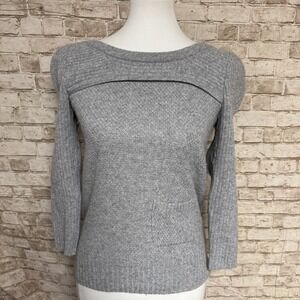 SEE BY CHLOE Gray Tightknit 1/2 Sleeve Designer Sweater Sz US 2